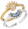 Eniyou 2 Stück Freundschaftsringe Sonne Mond Ring Verstellbare Ringe Sun and Moon Ring Ringe Set Freundschaftsringe Geeignet für Verlobungs- und Hochzeitsgeschenke für Paare16.5mm