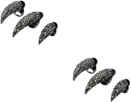 Healeved 10piezas Anillo De Garra De Águila Para Cosplay Estilo Gótico Punk Decoración Unisex Color Negro