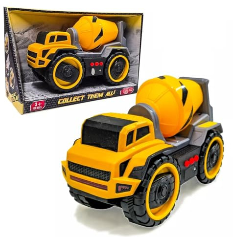 Construction Vehicle Toys Truck Cement Mixer Fricton Power Lights & Sound for Boys and Girls, Creative Play, Motor Skill Development for Kids Ages 3+