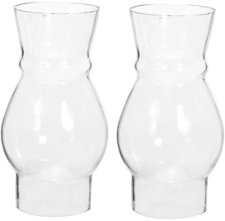 Yardenfun 2stücke Glas-öllampen-Zapfhahn Ersatz Klar Lampe Schornstein Abdeckung Petroleumlampen-zubehör Ersatz-Glas-lampenschirm