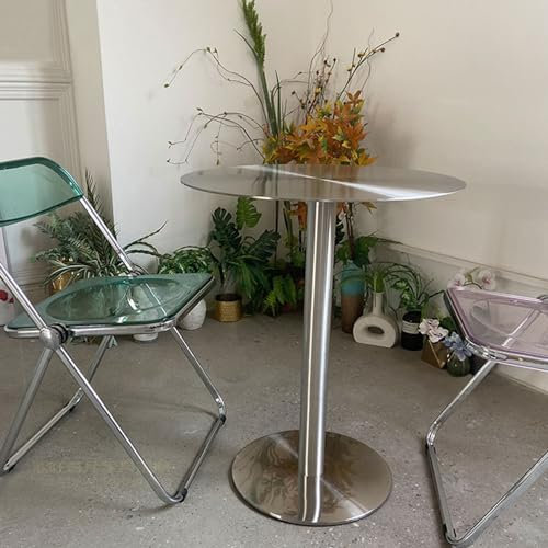 Moderner Stehtisch/Bistrotisch Kneipentisch rund Edelstahl Cocktailtisch mit stabilem Fuß - Stilvoll & (Maße: 40x)