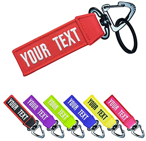 misscase Personalisierte Schlüsselanhänger für Motorrad ATV Auto und Roller, benutzerdefinierte Gepäck Stickerei keyTags für Reiserucksack Koff