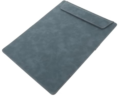 WRITWAA Presse-papiers Portable Cuir Bleu pour Bureau Planche Rigide Multifonction Support Écriture Conférence et Dossiers avec Clip Sécurisé