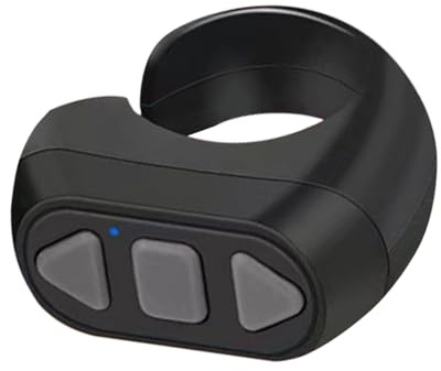 Page Turner Clicker – telecomando wireless telefonico, pulsante di controllo di scorrimento video, clicker ad anello compatto, dispositivo portatile | per presentazioni, lettura di e-book, diapositive