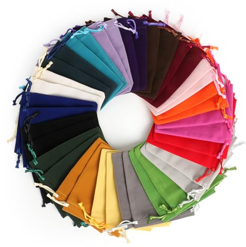 HOWAB 38PCS Velvet Jewellery Bags, 3.94×4.72in (10×12cm) Jewellery Pouches