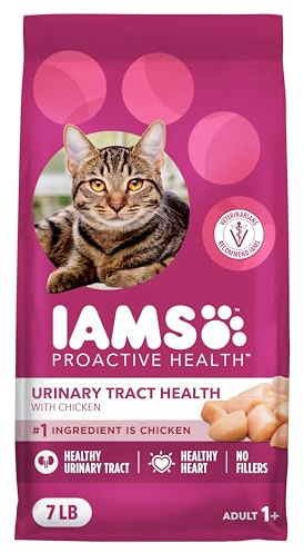 IAMS Proactive Health Dry Cat Food, Urinary Tract Health, Adult Cat Food Dry Recipe with Chicken, 7 lb. Bag