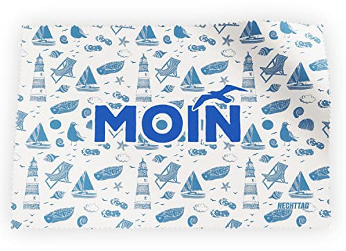 HECHTTAG Mikrofasertuch XXL, Brillenputztuch in Optikerqualität, Ideal zur Reinigung von Brille, Display, Kamera, Tablet, Smartwatch, Sonnenbrille, Objektiv | wiederverwendbar (Moin)