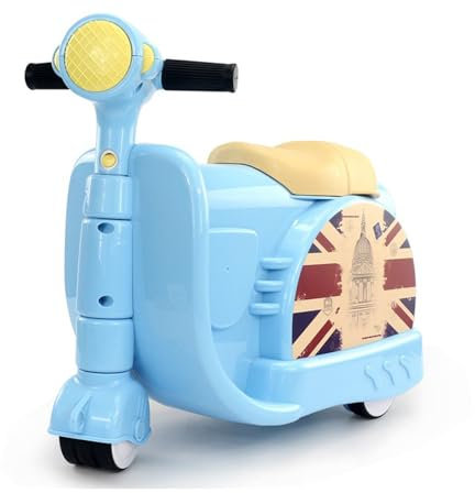 lesulety Handgepäck Und Kinderkoffer Zum Draufsitzen Kinderkoffer Mit 4 Rollen Für Kindertrolley,Geschenk Für Mädchen Und Jungen,Blau
