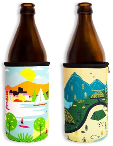 Bäng Läng Flaschenkühler für Bierflaschen und Dosen – (0,5l) – Langhaltende Kühle, Hipster 2stk.