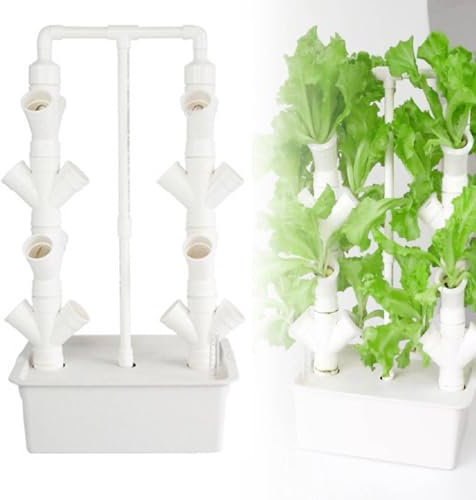 KOHARA Tour de Plantes végétales 16 24 32 Trous, kit de Culture hydroponique 2/3/4 colonnes, avec Pompe à Eau et réservoir d'eau de 10 l, système de Culture de Tour hydroponique, pour