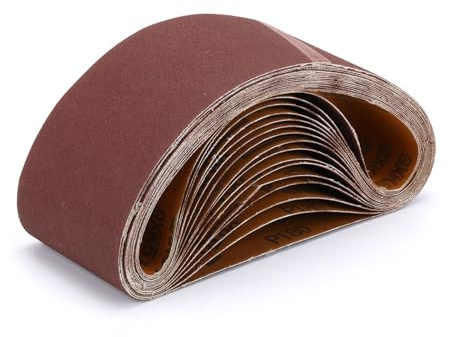 16 Stück Schleifbänder 75 x 457 mm,Korn 180 kunstharzgebunden,Schleifband-Set, Für Druckluft bandschleifer,Polieren Metall,Holz|Fingerschleifer