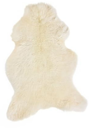 Vanuba Lammfell Weiß 100-110cm (L) - Weich Schaffell Echt Groß - Fellteppich Weiß - Fell für Stühle - Schlafzimmer Deko Fell Weiss - Lambskin