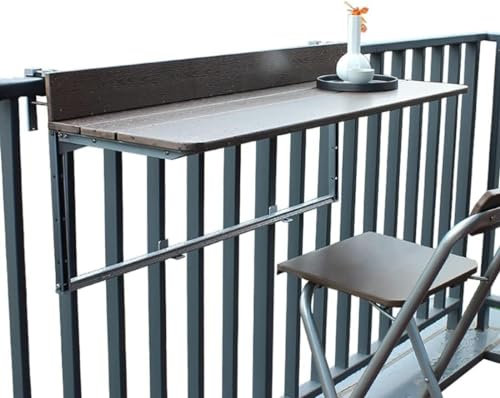 Tavolo pieghevole da balcone, altezza regolabile, scrivania multifunzione per computer (60 x 37 cm)
