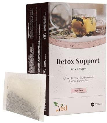 Ved Detox Tea, Providing a Body Cleanse, Neem and Ginger Supports A Healthy Weight, Digestive Health, Herbal Tea 20 Bags (1.50gm)