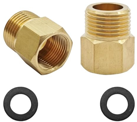 Duracet Brass Fittings, 9/16 Female to G3/8 Male Brass Adapter for Kitchen Bar Bathroom Sink Faucets 2 Pcs