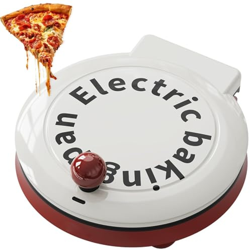 1000w Pake Elettrica Pizza E Pano Caking-Riscaldamento A Doppia Faccia, da 8 Pollici (23 Cm) Forno A Pizza Portatile Interno-Multifunzione 4 in 1 per La Superficie Fritta/Cotta/Cotta/riordinata