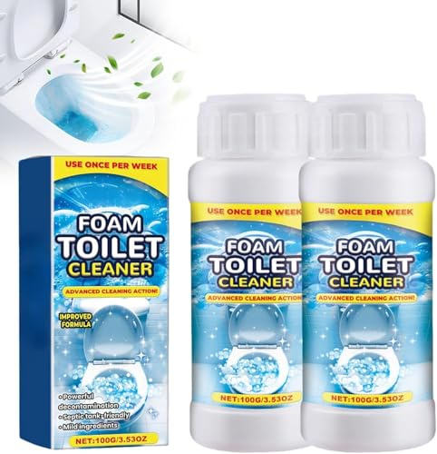 Neu Rohrreiniger Extrem Stark,Aktivschaum Abflussreiniger für Toilette, Dusche, Küche & Bad, Extra Starker Schaumreiniger gegen Verstopfung, Urinstein, Kalk & Gerüche (2 Pcs)