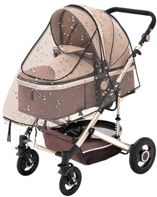 Habillage Pluie Universelle pour Poussette Housse de Pluie Poussette Universelle Protege Poussette Protection Couvre Transparent Anti Pluie Habillage Protège Contre le Soleil la Poussière la Neige