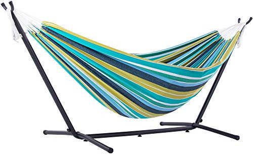 Vivere DUBBEL BOMULL HAMMOCK MED STATIV (280 cm) - CAYO REEF
