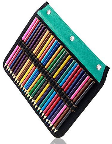 YOUSHARES 54 Slots Bleistift Sleeve – Binder entworfen Bleistift Seite kompatibel mit 216 Slots Bleistift Fall für Aquarell Bleistift, Gel Pen & Kosmetik Bürste (Grün)