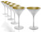 Stölzle Lausitz Copas de Cóctel Elements Oro/Blanco Set de 6, 240 ml – Elegantes Copas para Martini & Manhattan – Copas Martini de Cristal – Apto para Lavavajillas y Resistente a Golpes