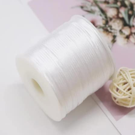 1Mm Weißer Nylon-Satin-Seidenknoten-Schnur-Rattail-Faden-Halsketten-Makramee-Schnur-Schmuckzubehör-Perlenseil