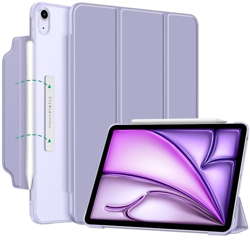 Fintie Hülle für iPad Air 11 Zoll M4/M3/M2, iPad Air 5./4. Gen 10,9 Zoll | [Magnetverschluss] Leichte Standhülle mit Durchscheinend Mattierter Rückseite Cover, Auto Schlaf/Wach Funktion, Violett