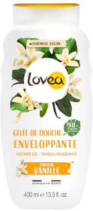 LOVEA - Gelée de Douche - Extrait de Vanille de Polynésie - Mousse Fine & Onctueuse - 96% d'Origine Naturelle - PH Neutre - Sans Sulfate - Fabriqué en France - 400 ml