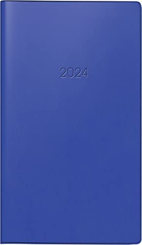 BRUNNEN Wochenkalender Modell 756 2024 2 Seiten = 1 Woche Blattgröße 8,7 x 15,3 cm dunkelblau