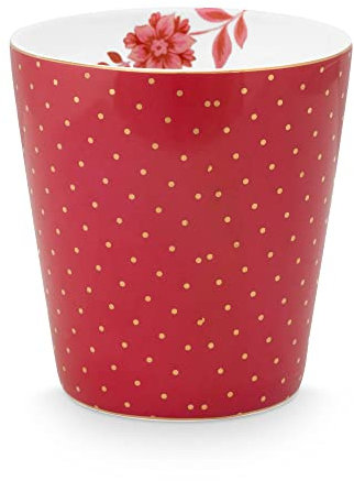 PIP STUDIO 51002384 Royal Dots - Taza sin asa (0,23 L, 1 unidad), color rosa oscuro