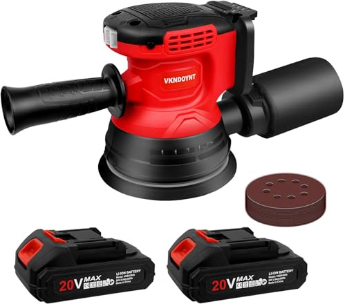 Cordless Random Orbital Sander, 12000RPM Electric Orbital Sander 3 Various Speeds, Palm Sander w/20 Pcs Sandpapers for Woodworking, Sanding