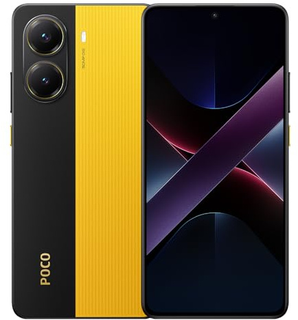 XIAOMI POCO X7 Pro smartphone, 12GB+512GB, Giallo, batteria da 6000mAh (tip.), ricarica HyperCharge da 90W, display AMOLED 1.5K a 120Hz, AI 50MP Fotocamera, con caricabatterie, senza NFC
