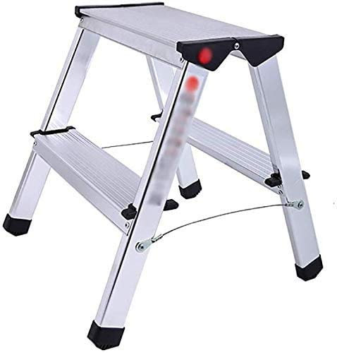 GJSN Multifunktionale Tragbare Schritt Hocker, Kliter, Dickes Aluminium Hocker 2 Aussen Multi-Funktions-Doppelstufenleiter Leichtbau
