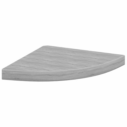 vidaXL Eck Wandregal Eckregal Bücherregal Hängeregal Schweberegal Wandablage Regal Dekoregal Büroregal Wohnzimmer Betongrau 35x35x3,8cm MDF
