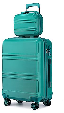 KONO Reisekoffer Set Gepäcksets 2 Teilig Kofferset, 74cm Groß Trolley Koffer mit Beautycase Kosmetikkoffe (74cm Koffer Größe XL+Kosmetikkoffer, Türkis)