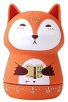 Ctue Küchen-Timer, Mechanicall Eieruhr für Kinder, Aufziehbar bis 60 Minuten, Countdown-Timer zum Kochen, Banken, Klassenzimmer, Zuhause, Arbeitszimmer (Fuchs)