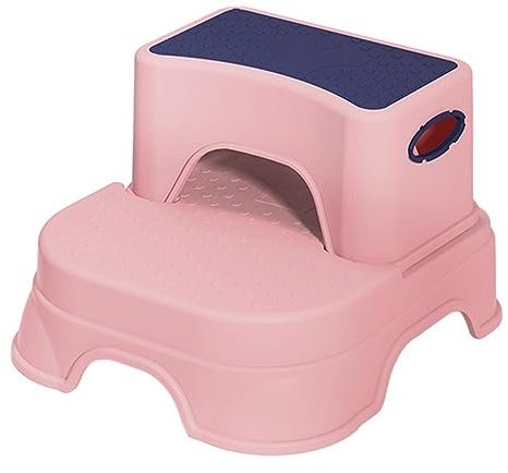 Tritthocker, rutschfester Tritthocker, Sitzhocker mit Pad-Design, intime Handlauf-Duschbänke, Zwei-Stufenhocker, Kinder-Tritthocker, Badezimmer-Standhocker für Küche, Badezimmer, Schlafzimmer