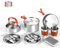 Odoland Lot de 15 casseroles de camping en acier inoxydable avec tasses en acier inoxydable pour camping, randonnée, cuisine en plein air et pique-nique