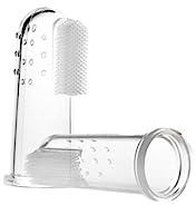 Pack Fingerzahnbürste für Babys aus Silikon zur Zahnreinigung | Transparent, 2 Stück, Fingerhandschuh Design, für Zahnfleisch und Zähne von Babys und Kindern