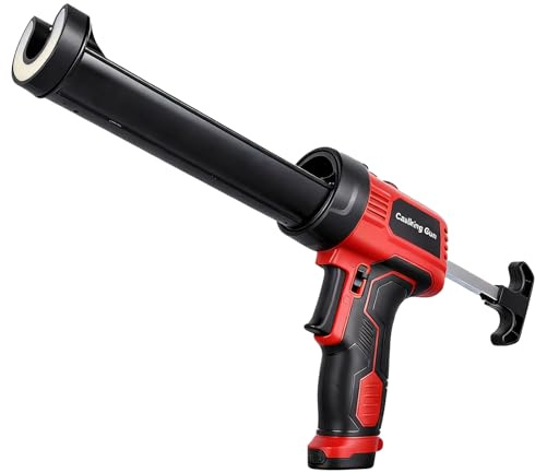 Pistolet à calfeutrer électrique : pistolet à mastic en silicone avec poussée de 300 kg, pistolet à calfeutrer léger avec technologie à débit constant, pistolets à calfeutrer de 283,5 g avec lumière