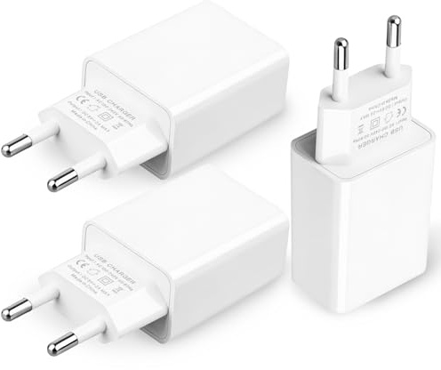 3 Pièces Chargeur 5V 2A 10W Adaptateur Secteur USB Universel