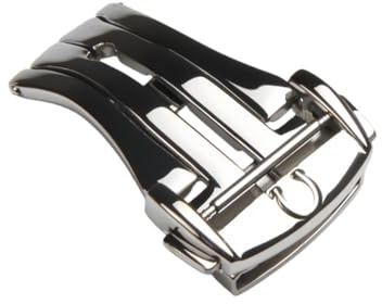 ROUHO Acciaio Inox Orologio Chiusura Deployante Durevole Ricambio Farfalla Pieghevole Orologio Fibbia per Omega-Argento 20mm