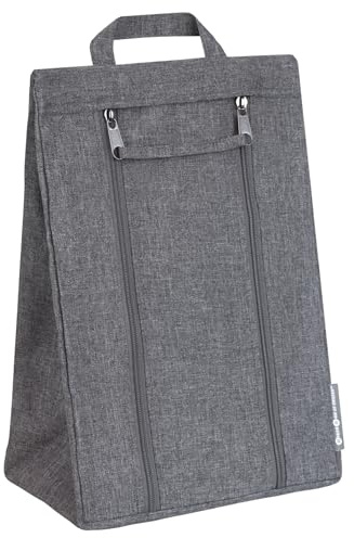 Bigso Box of Sweden Bolsa para zapatos de tela y con asa – Funda con cremallera de poliéster – Organizador de viaje para la maleta, la bolsa o el armario – gris