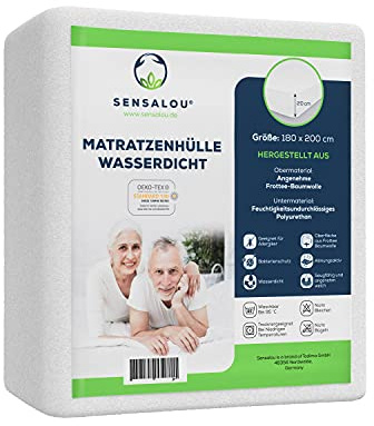 Sensalou Housse de Matelas à Fermeture éclair pour Les Personnes Allergiques - 180 x 200 cm