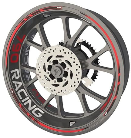 KTM 790 Racing Premium Qualität Felgenrandaufkleber Felgenband Felgenband Sticker Set (Aufkleber für 2 Felgen) (Rot)