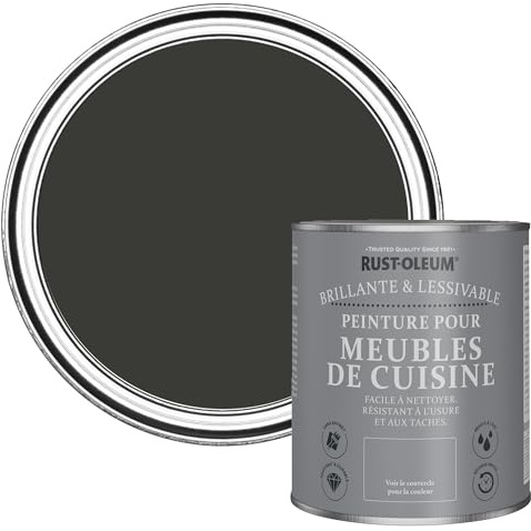 Rust-Oleum Peinture Noir pour Meubles de Cuisine, Finition Brillante - Magie Noire 750ml