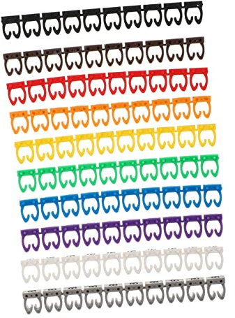 Angoily 100pcs Cable Labels Cord Markers for Wire Identification 0-9 Numbered Buckles Easy to Use for Cable Management Suitable for Home and Office Organization