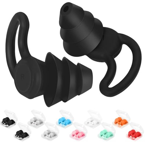 10 Paia Tappi per le Orecchie da Nuoto per Adulti, Impermeabili, Riutilizzabili, in Morbido Silicone, per Doccia, Nuoto, Surf, Snorkeling e Altri Sport Acquatici
