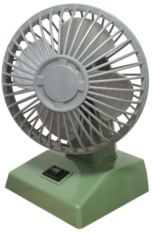 Anomat 4‑Inch Retro Oscillating Mini Fan – USB & Battery Powered, 2‑Speed Desktop Breeze, Energy‑Efficient Air Circulator for Home Kids Play, Dollhouse Display, Collector’s Gift