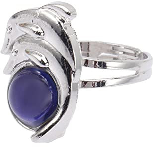 Ipetboom Verstellbarer Stimmungsring Für Damen Farbwechsel Ring Mit Süßem Delfin-design Temperaturabhängig Verändernder Modeschmuck Für Party Und Geschenk